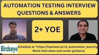 Automation Testing Interview Questions and Answers | RD Automation Learning