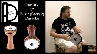 Agean Percussion 7'' Hammered Copper Darbuka