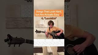 Songs that Look Hard, but Are Actually Easy  #guitartok #guitartutorial #guitarcover
