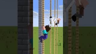 Herobrine Win Rope Climbing Challenge (Imagine Dragons - Bones) #minecraft #shorts #herobrine