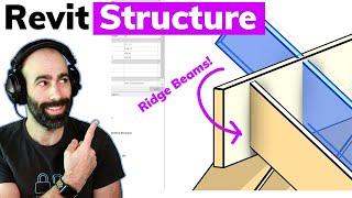 Revit Structural Framing - Cut Rafter at Ridge Beam Revit Tutorial (Two Methods!)