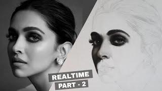 Drawing Deepika Padukone - Realtime  shading with ARTLINE & CAMLIN CHARCOAL