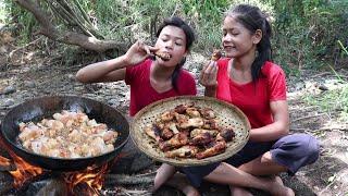 Cooking Chicken wings Fried with Peppers and Eating delicious - My Natural Food ep 42