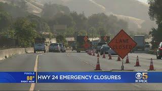 HIGHWAY 24:  Crews intermittently shut down Highway 24 to fix fallen power lines