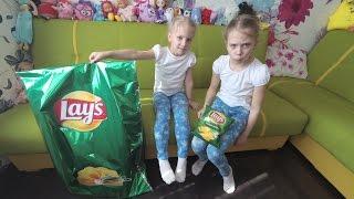 САМЫЕ ГИГАНТСКИЕ ЧИПСЫ LAYS В МИРЕ #GIANT CHIPS #PRINGLES CHALLENGE #BADBABY