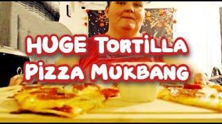 HUGE Tortilla Pizza MUKBANG | Eating Show | Cherry Coca Cola | SSBBW | Discussing Current Things