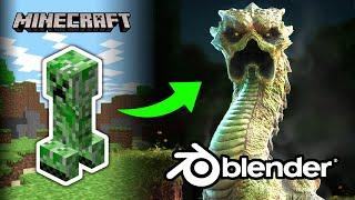 Realistic CREEPER I Blender 4.0 Timelapse (MINECRAFT)