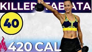 40-MIN INTENSE TABATA WORKOUT with weights (lose weight fast, build lean muscle, total body + abs)