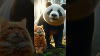 Cat and panda ️ #cat #ai #catstory #catlover #subscribe #cute