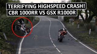 FATAL CRASH! Honda CBR 1000RR vs Suzuki GSX R1000R, Isle Of Man TT?