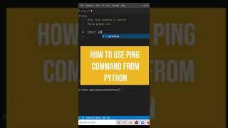 This is how you can ping any IP address from python | python tips and tricks #Shorts #pythonShorts