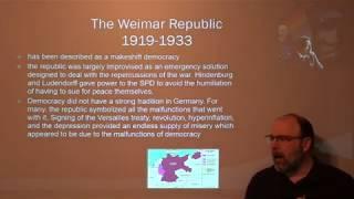 The Weimar Republic 1918-1933 - Lecture by Eric Tolman