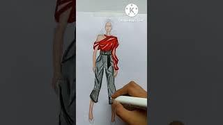 viral video fashion sketch pro fashion art #fashion #dress #shorts #shorts #design 