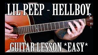 How to Play "Hellboy" by Lil Peep On Guitar *FOR BEGINNERS*