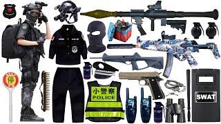 Special police weapon toy set unboxing, MP5K submachine gun,Desert Eagle pistol,AK47 rifle, Thompson