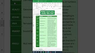 Common Errors in Excel‼️ #excel