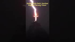 Vira!! Detik Detik Petir Sambar Kepala Patung Yesus Rertinggi di Dunia#shorts
