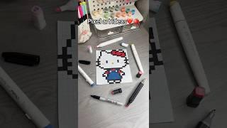 ️Cute hello kitty Pixel art ideas #pixel #pixelart #pixelartideas  #hellokitty #pixelarttutorial