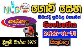 Govisetha 3975 2025.01.31 Today Lottery Result අද ගොවි සෙත ලොතරැයි ප්‍රතිඵල nlb