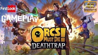 Orcs Must Die Deathtrap | 4K UHD GAMEPLAY | FIRST LOOK  |  #towerdefense  #coop  #strategy