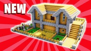 Minecraft House Tutorial : (#23) Large Wooden Survival House (How to Build)