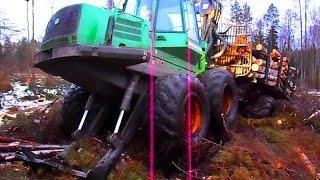 John Deere 1110D stuck in mud, difficult conditions