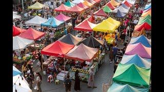 [4K] Ramkhamhaeng road adventures : Exploring the S.A.T. market in Bangkok