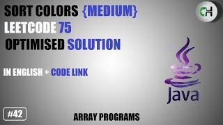 Leetcode 75 | Sort an array of 0s, 1s, 2s |  Sort an array of 0s, 1s, 2s in java |  Sort 012