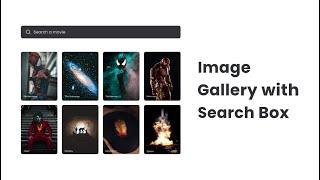 Responsive Image Gallery with Search Box in HTML CSS & JavaScript