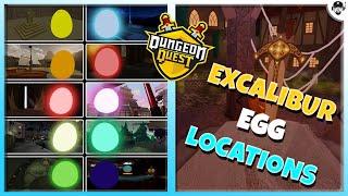 EXCALIBUR QUEST EGG LOCATIONS | DUNGEON QUEST | ROBLOX