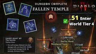 Sorcerer New Tal'Rasha Lightning Build w/ Lv51 Solo Fallen Temple - Diablo 4 S1