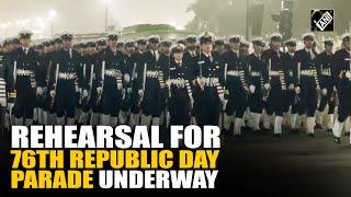 Defence personnel rehearse for 76th Republic Day parade at Kartavya Path