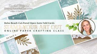 Boho Beach Cut-Panel Open Gate Fold Cards