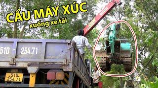 Cần Cẩu Cẩu Máy Xúc Rời Khỏi  Xe Tải | Xe Ủi Trèo Lên, Bò Xuống Ô Tô Tải | Xe Trộn Bê Tông | CÓ NHẠC