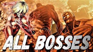 Attack on Titan: Wings of Freedom: ALL BOSSES With Cutscenes  [ HARD, 4K60ᶠᵖˢ UHD ]