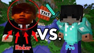 FIGHTING AN INSANE CRAZY BEDWARS *HACKING* SNIPER