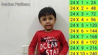 Tables 21 to 30 by 3 year old Genius Pratham