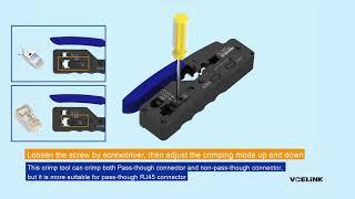 How to crimp shielded pass through connector with dovetail clip || VCELINK RJ45 pass-through crimper