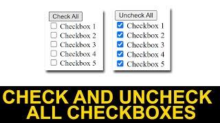 How to Check and Uncheck All HTML Checkboxes | JavaScript Tutorial for Beginners