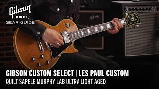 NEW Gibson Custom Select Les Paul Custom Quilt Sapele Murphy Lab Ultra Light Aged, Natural