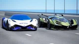 10,000 HP!!! Devel Sixteen vs Lamborghini Vision GT | DRAG & TRACK RACE