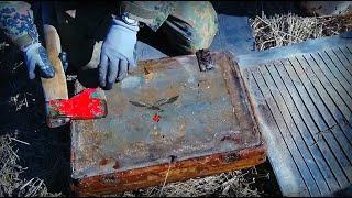 BOXES WITH GERMAN WEAPONS FOUND IN WWII DUGOUT / WW2 METAL DETECTING