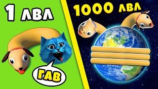  ЭВОЛЮЦИЯ ДЛИНЫ КОТОПСА  Максимальный Уровень Cats & Dogs 3D Noob vs Pro vs Hacker КОТЁНОК ЛАЙК