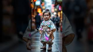 Kyoto's Neon Kimono Revolution: Toddler Chic #cute #baby #fashion #ai #kyoto #kimono