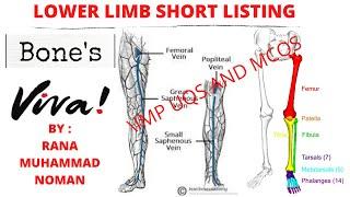 LOWER LIMB SHORT LISTING BY ANATOMY DISTINCTION HOLDER RANA MUHAMMAD NOMAN|MEDICAL HACKS