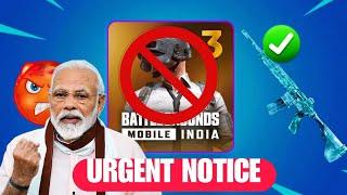  URGENT NOTICE INDIAN GOVERNMENT ON BGMI BAN ? |  GOVERNMENT HOSTING *OFFICIAL* BGMI TOURNAMENT