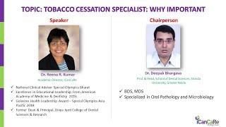 Dr.  Reena R Kumar Individual approach to tobacco cessation - Oral Cancer E Conclave April 2021
