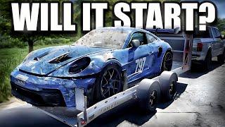 WE BOUGHT A WRECKED 2023 PORSCHE GT3 RS, AIRBAGS DEPLOYED & WON'T START! CAN WE FIX IT? (PART 1)