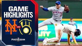 Mets vs. Brewers NL Wild Card Game 1 Highlights (10/1/24) | MLB Highlights