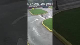 Nervous new driver crashes into lamp post, flips car during test #Shorts